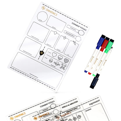 ENHANCE Tabletop Acrylic Character Sheets